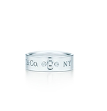 蒂凡尼 Tiffany Locks纯银镶钻镌刻文字标志戒指