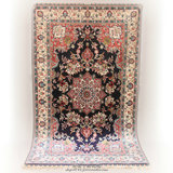 波斯之王 土耳其毯 真丝地毯纯手工打结波薄丝毯 91x152厘米 挂毯