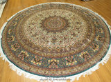 中旺工艺 圆形别墅地毯 366x366厘米 手工真丝地毯 出口波斯地毯