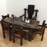 老船木茶桌椅组合阳台茶几中式仿古家具实木功夫茶台小户型泡茶桌