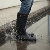 Joycorn Plus欧美时尚男士雨鞋 高筒黑色马丁靴雨鞋男 水鞋防水鞋
