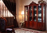 豪华客厅家具后现代新古典欧式美式实木橡木红木雕花双门四门酒柜