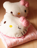 包邮KT凯蒂猫空调毛毯抱枕两用 粉色Holle Kitty猫七夕情人节礼物