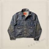 正品代购RRL 复古咔叽Vintage 男靛蓝染重磅限量版牛仔夹克外套