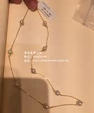 Mikimoto御木本 经典款18k黄金 淡水大珍珠 9颗珍珠16寸锁骨项链