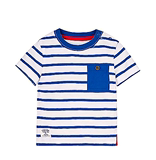 英国代购mothercare 2016新款小童条纹口袋短袖T恤红 黄 蓝三色