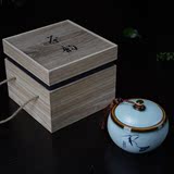 厂家直销茶叶罐陶瓷礼盒单罐装包装盒密封罐空批发木纹纸用定制
