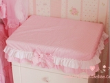 特价水润圆点点粉色公主床头柜罩 可订做