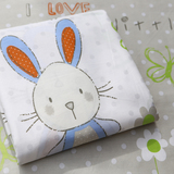 兔子AB版纯棉斜纹布料柔软儿童卡通全棉枕套被套床单四件套三件套