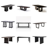 新中式餐桌椅子长方形咖啡桌写字台会议桌洽谈桌现代简约实木家具