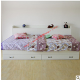 板式储物床抽屉储物床高箱床1.5米低箱床双人床