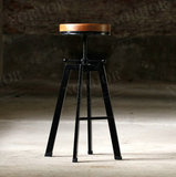 北欧复古工业设计铁艺餐椅吧台椅吧凳酒吧椅复古升降吧台椅高脚凳