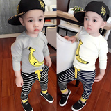 男童套装春秋装1-2-3-4岁纯棉长袖两件套新款韩版宝宝运动卫衣潮