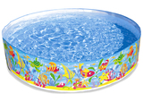 美国原装INTEX家庭游泳池㊣56452圆形硬胶儿童戏水池 鱼池 免充气