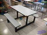 厂家直销 4不锈钢连体快餐桌椅 食堂餐桌椅 小吃店餐桌椅分体桌