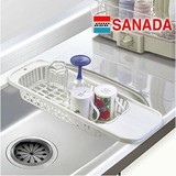 日本进口SANADA 塑料水槽沥水架 餐具置物架 碗碟蔬菜水果滤水架