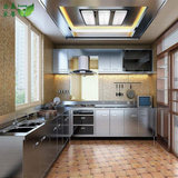定做304不锈钢整体橱柜不锈钢厨柜定制不锈钢台面现代风格设计