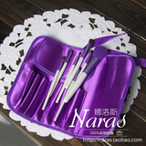 丝质手感包包的便携7支紫色化妆刷套刷