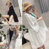 2016夏季新款女装韩版宽松大码开衫外套中长款长袖防晒衣雪纺衫潮