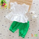 一周岁半小孩婴儿童韩版夏季衣服0-1-2-3-4岁女童夏天短袖两件套