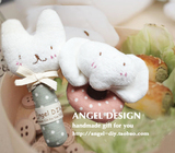 韩国angelDIY宝宝玩具 婴儿摇铃玩偶套装组合 小兔小象摇铃2件套