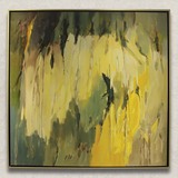 大幅原创油画黄绿色调 巨幅抽象画现代简约油画 客厅样板房装饰画
