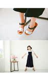 韩国女童拼色真皮凉鞋2016夏女童百搭牛皮魔术贴儿童牛筋底子凉鞋