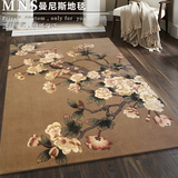 新中式简约美式古典手工羊毛混纺梅花客厅茶几沙发卧室床边炕地毯