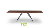 北欧美式新中式混搭实木铁艺餐桌长方形胡桃桃木宜家木质组装单层