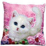 3D精准印花十字绣抱枕创意新款情侣可爱猫咪卡通爱情套件棉布包邮