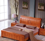 实木双人大床1.51.8米高箱储物橡木婚床中式现代卧室收纳家具