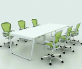 北京办公家具简约现代办公会议桌时尚钢木白色会议桌定做直销