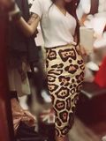 MIKO家 2016欧洲站性感豹纹印花包臀半身裙中长款过膝包裙裙女新