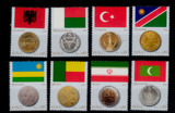 联合国日内瓦 2008 国旗钱币3 土耳其 伊朗 贝宁 卢旺达 邮票