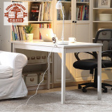 全实木柏木白色简约简易转角书桌书柜组合台式家用写字桌带书架纯