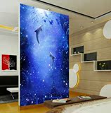 大型壁画3d海豚卡通儿童房客厅沙发床头pvc婚房书房鱼果浮雕