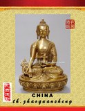 宗教佛教用品纯铜佛像铜造像黄铜药师如来佛佛像 高32厘米