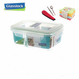 进口乐扣GLASSLOCK玻璃保鲜盒 微波炉耐热饭盒 玻璃碗带分隔