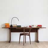 纯实木家具北欧宜家黑胡桃木书桌子带抽写字台橡木电脑桌木蜡油