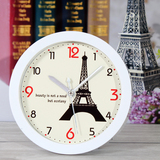 法国风情 巴黎埃菲尔铁塔小闹钟 桌面时钟坐钟表 创意时尚 超静音