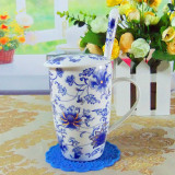 包邮 欧式咖啡杯套装 骨瓷咖啡杯带盖送勺 创意陶瓷咖啡杯碟 对杯