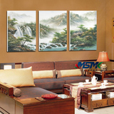 中式壁画山水画江山如此多娇办公室无框画客厅装饰画书房挂画两联