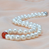 特价 送妈妈礼物 天然淡水珍珠项链 红绿玛瑙时尚短款白色正品