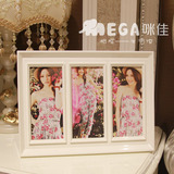 咪佳韩式三联组合塑料亚克力摆台影楼婚纱照艺术照儿童相框相架