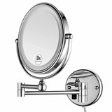 KOHLER科勒美容镜全铜镀铬双面3倍放大可折叠8寸超薄浴室镜化妆镜