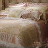 欧式新古典后现代床品法式样板房床上用品10件套 羽毛大搭毯