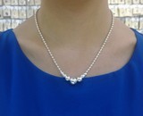 泰国进口--S925纯银--串珠渐变--波西米亚--银珠项链女未镶嵌银饰
