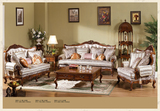 威灵顿 简约美式真皮沙发123组合实木欧式大小户型客厅沙发X602-6