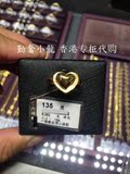 六福珠宝香港100％专柜代购 千足金限量心形金戒指 附小票