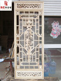 东阳仿古木雕 中式装修 实木 雕花门窗 格子 玄关隔断 屏风 花格